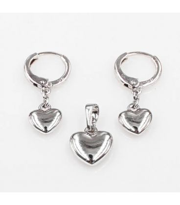 Набор Сердце - кулон+серьги Xuping - родированное покрытие (370184/4)