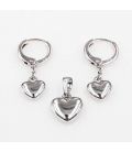 Набор Сердце - кулон+серьги Xuping - родированное покрытие (370184/4)