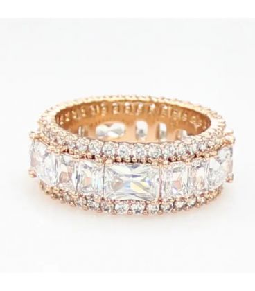 Кольцо лимонная позолота сплошное из цирконов Xuping (824560(4)) медицинское золото