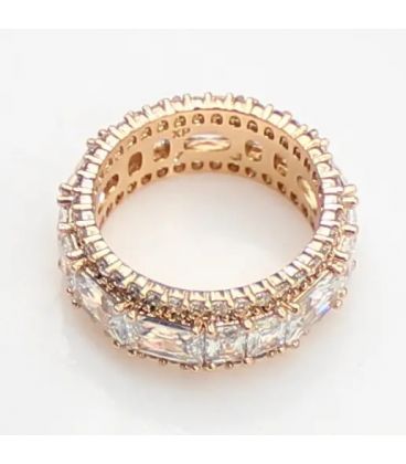 Кольцо лимонная позолота сплошное из цирконов Xuping (824560(4)) медицинское золото