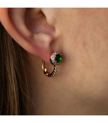 Серьги Xuping лимонная позолота с зеленым цирконием 324900(2)