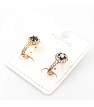 Серьги Xuping лимонная позолота с черным цирконием 324900(3)