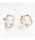 Серьги-гвоздики Xuping с жемчугом - Котики (824889) медицинское золото
