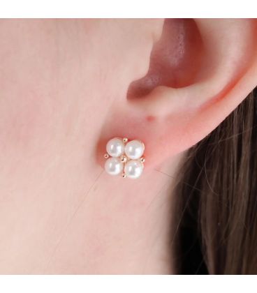 Серьги-гвоздики Xuping с жемчугом (324092(1)) медицинское золото