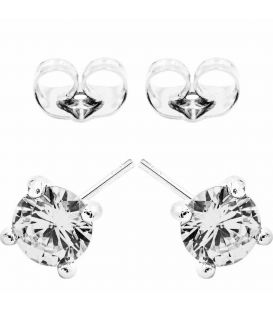 Серьги-гвоздики Xuping родий, камень 0,7 см