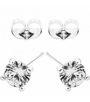 Серьги-гвоздики Xuping родий, камень 0,7 см