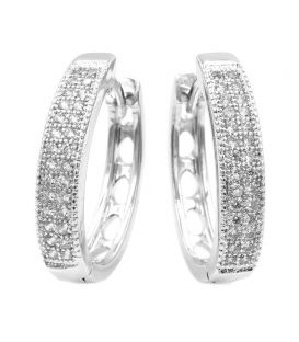 Серьги-кольца Xuping с цирконами 2,4 см диаметр