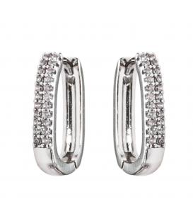 Сережки Xuping класичні "Підкова з цирконами" родій медична сталь