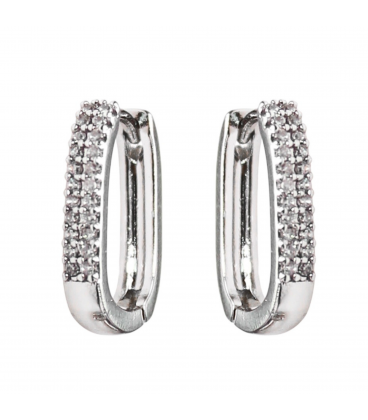 Серьги Xuping классические "Подкова с цирконами" родий медицинская сталь