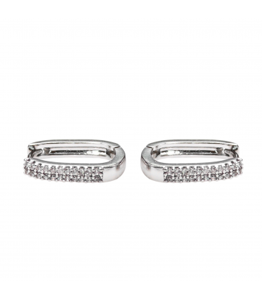 Серьги Xuping классические "Подкова с цирконами" родий медицинская сталь