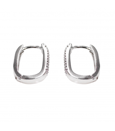 Сережки Xuping класичні "Підкова з цирконами" родій медична сталь