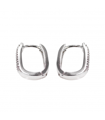 Серьги Xuping классические "Подкова с цирконами" родий медицинская сталь