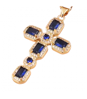 Кулон хрестик Xuping "Монарх" лимонна позолота (медичне золото)