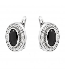 Сережки Xuping з керамічною вставкою "Овал"