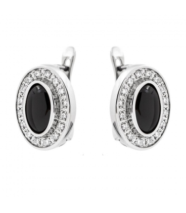 Сережки Xuping з керамічною вставкою "Овал"