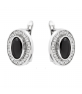 Сережки Xuping з керамічною вставкою "Овал"