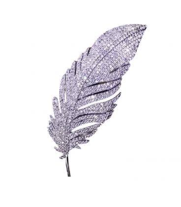 Брошь "Перо", родий