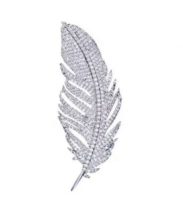 Брошь "Перо", родий