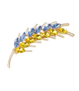 Брошь "Колосья" лимонная позолота