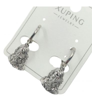 Сережки Xuping родіум підвіски "Ісус" (медичне золото)