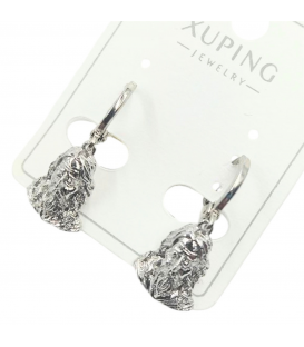 Сережки Xuping родіум підвіски "Ісус" (медичне золото)