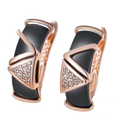 Серьги Xuping керамика лимонная позолота (медицинское золото)