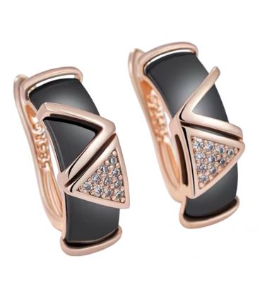 Сережки Xuping кераміка лимонна позолота (медичне золото)