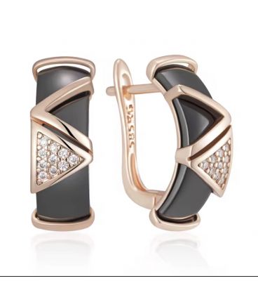 Сережки Xuping кераміка лимонна позолота (медичне золото)