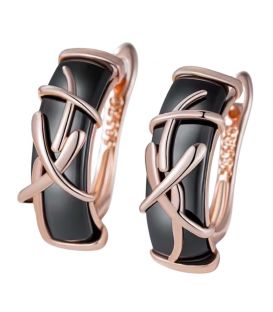 Серьги Xuping керамика лимонная позолота (медицинское золото)