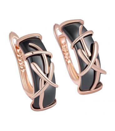 Серьги Xuping керамика лимонная позолота (медицинское золото)