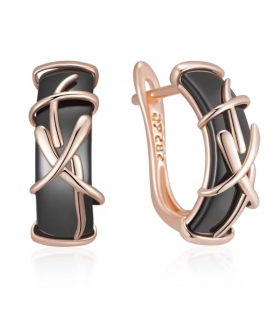 Сережки Xuping кераміка лимонна позолота (медичне золото)