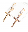Серьги Xuping "Крестики Исус" лимонная позолота&nbsp;(медицинское золото)