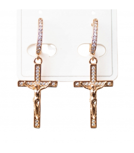 Сережки Xuping "Хрестики в камінні" лимонна позолота (медичне золото)