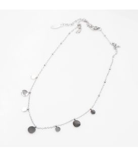 Кулон на цепочке (родий) (сталь) позолота Монетки, 45 см