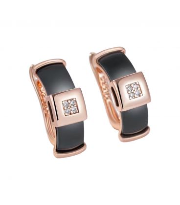 Сережки Xuping кераміка лимонна позолота (медичне золото)