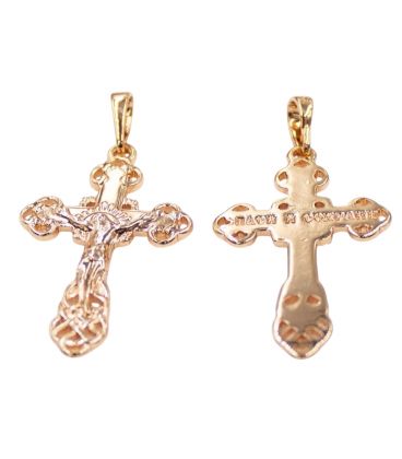 Кулон Xuping лимонна позолота Хрестик з розп'яттям (медичне золото)