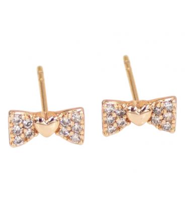 Сережки гвоздики Бантик Xuping лимонна позолота (медзолото)