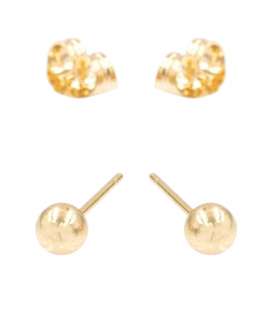Сережки-гвоздики лимонна позолота "Куля 0,6 см"