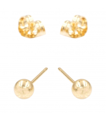 Сережки-гвоздики лимонна позолота "Куля 0,6 см"