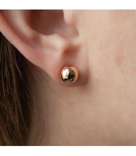 Серьги-гвоздики лимонная позолота "Шарик 0,6 см"