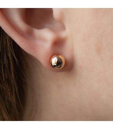 Серьги-гвоздики лимонная позолота "Шарик 0,6 см"