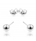 Сережки-гвоздики родіум "Металева кулька 0,7" (Медичне золото)