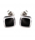 Сережки stainless steel з чорною емаллю Прямокутник (224112)
