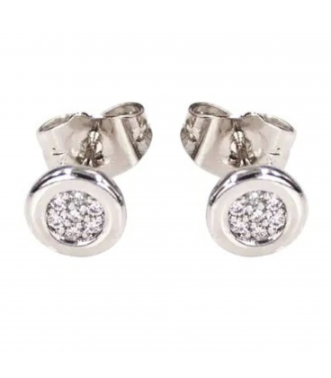 Серьги-гвоздики Xuping родиум "Кружок 0,6 см" (медицинское золото)