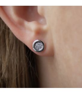 Серьги-гвоздики Xuping родиум "Кружок 0,6 см" (медицинское золото)