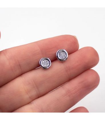 Серьги-гвоздики Xuping родиум "Кружок 0,6 см" (медицинское золото)