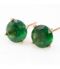 Сережки-гвоздики Xuping лимонна позолота 18к, зелений цирконій 0,7 см