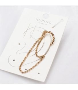 Сережка-каффа (1 шт) медзолото Xuping лимонна позолота
