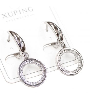Серьги Xuping Круг родий (медицинское золото)