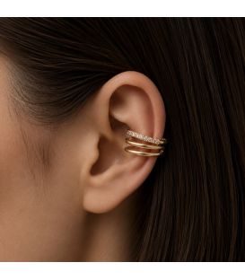 Сережка-кафа лимонна позолота "Потрійна" (1 шт) Xuping 370927(2)